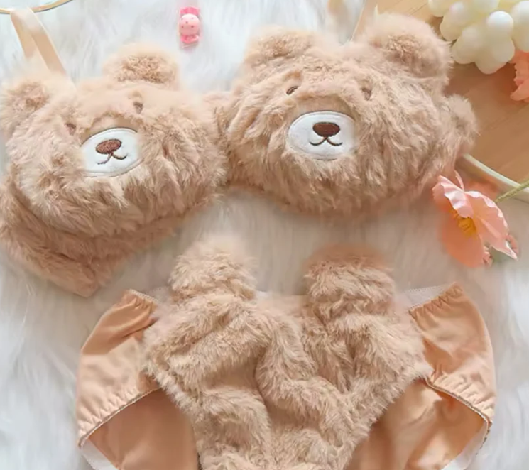 Cozy Bear Plush Lingerie Set
