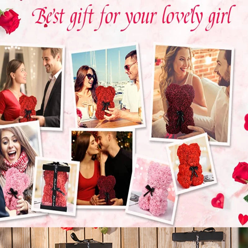 Glowing Rose Teddy Bear Gift